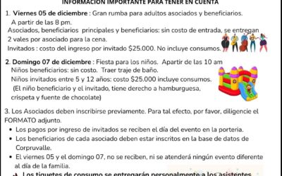 DIC 05 – 07 – Información importante día de la familia CORPRUVALLE