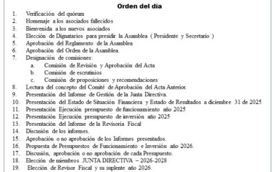 MAR 14 – Asamblea General Ordinaria